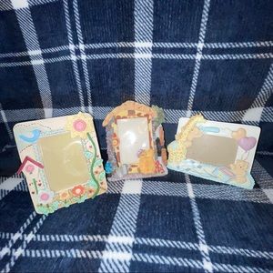 Lot of 3 cute thick photo frames